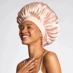 Clearance Adjustable Oversized Satin Bonnet Blush Curly & Coily Accessories|Hair Growth