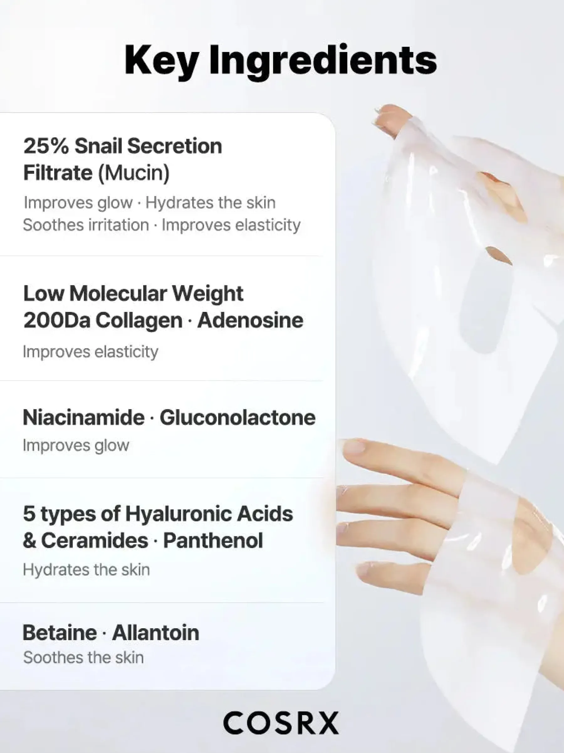 Online Advanced Snail Mucin Glass Glow Hydrogel Mask 1 pc Hauptzutat|Gesichtsmasken