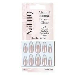 Almond Natural French Glaze Nails Künstliche Nägel