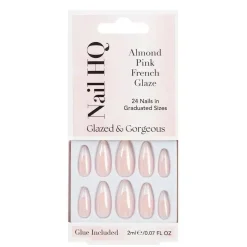 New Almond Pink French Glaze Nails Künstliche Nägel