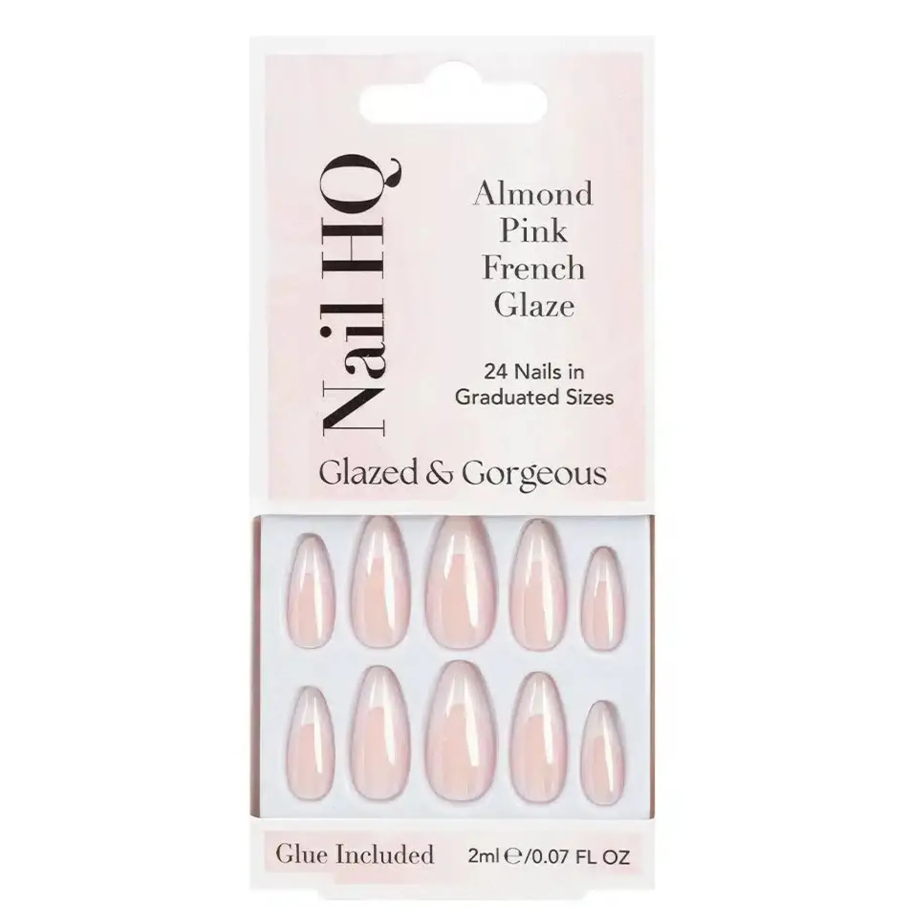 New Almond Pink French Glaze Nails Künstliche Nägel