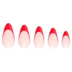 Best Almond Red French Nails Künstliche Nägel