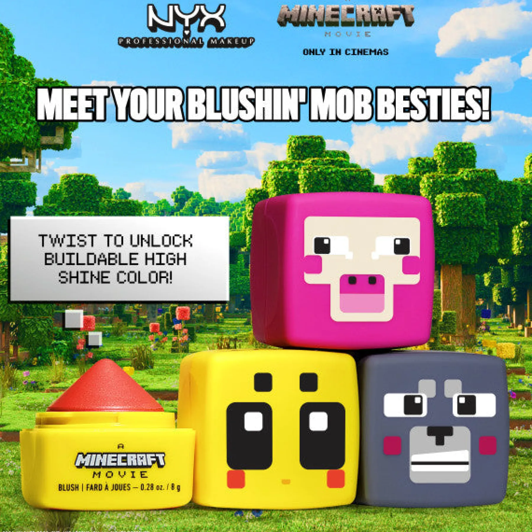 Sale A Minecraft Movie Cheeky Mob Balms Blush Wolfin' Around Rouge