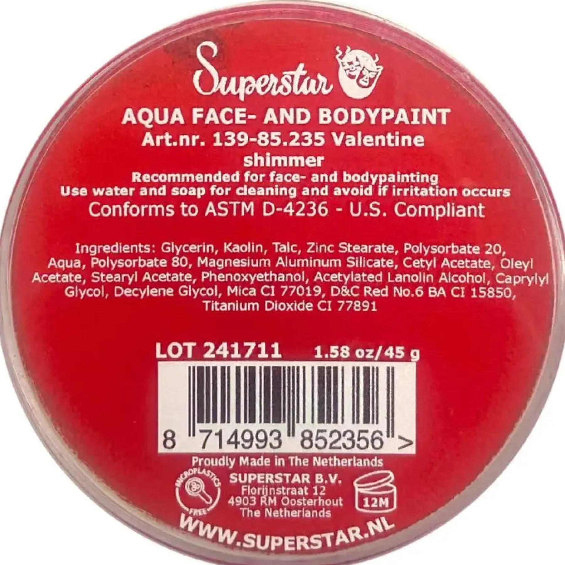 Outlet Aqua Face & Bodypaint Shimmer Valentine Schminke|Schminke
