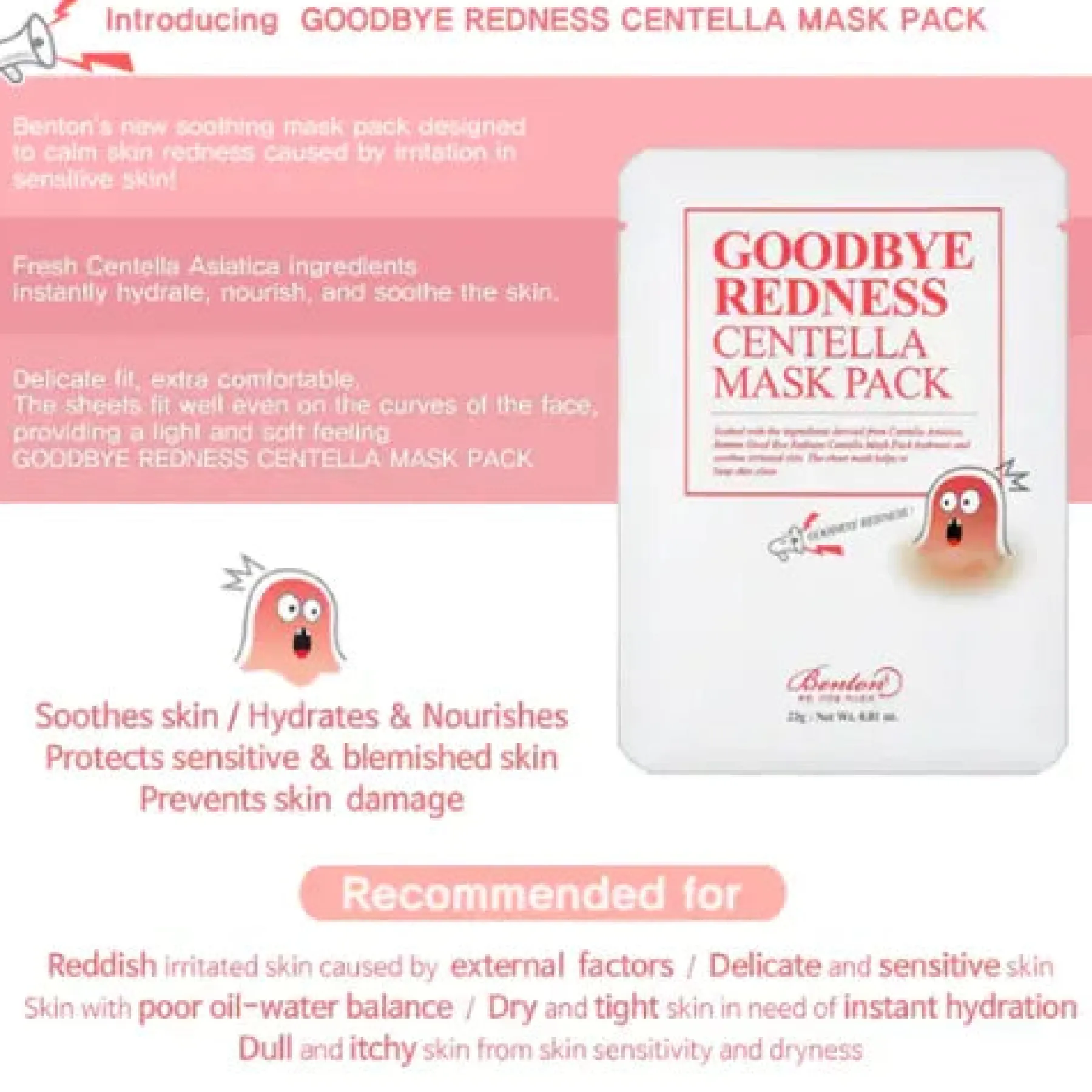 Auf Wiedersehen Redness Centella Cica Mask Pack Hauptzutat|Vegan Pflege