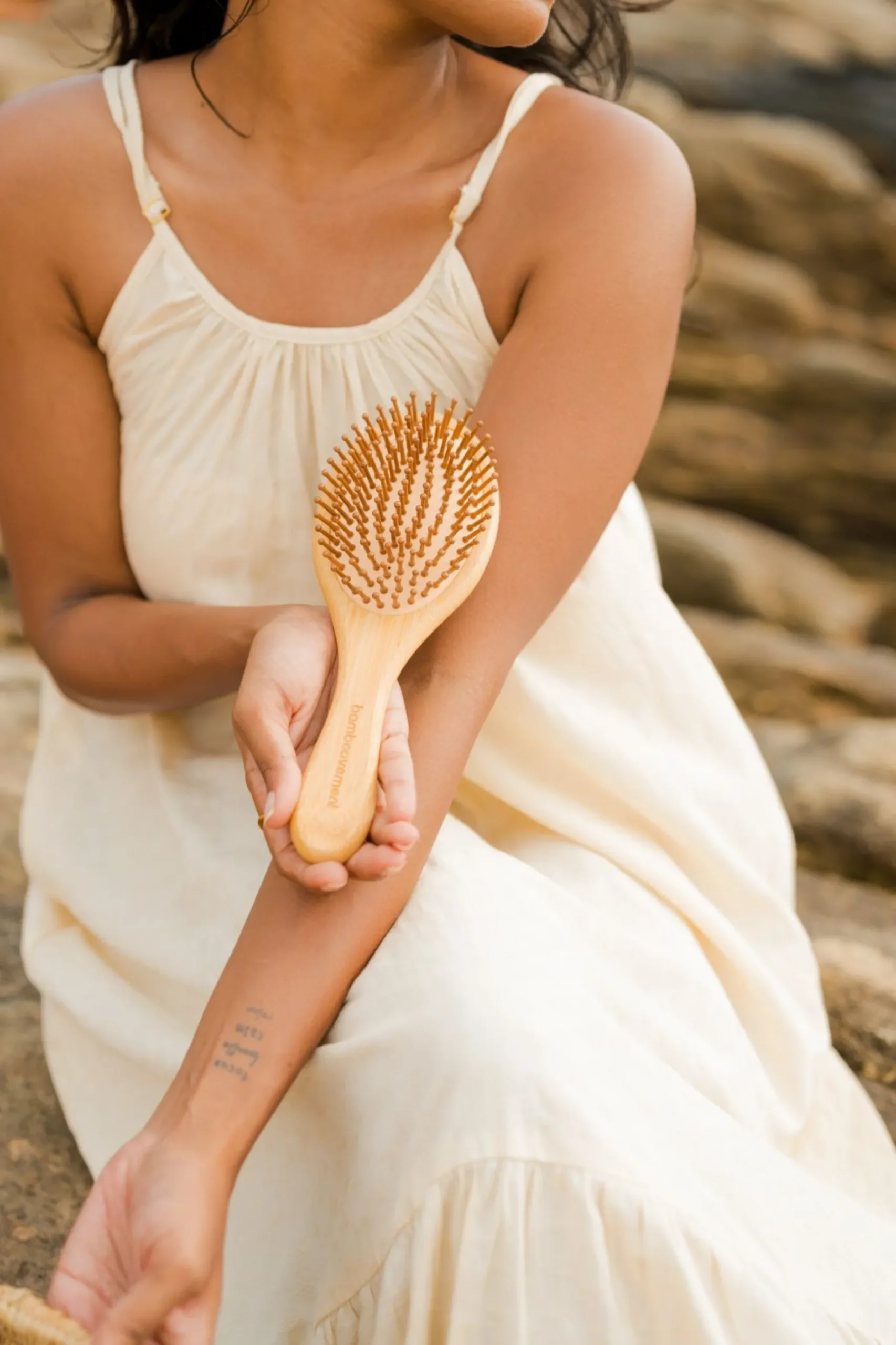 Hot Bamboo Oval Hairbrush Haarprobleem|Vegane Haarpflege