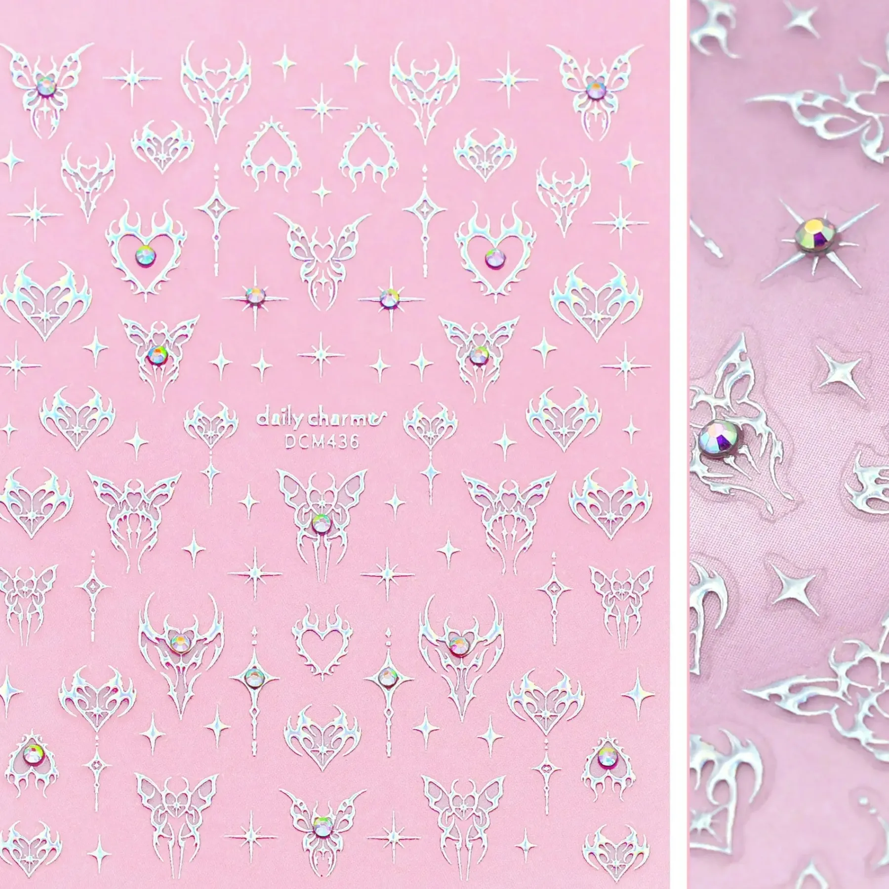 Clearance Bejeweled Nail Art Sticker Angelfire Flutter Nagelkunst