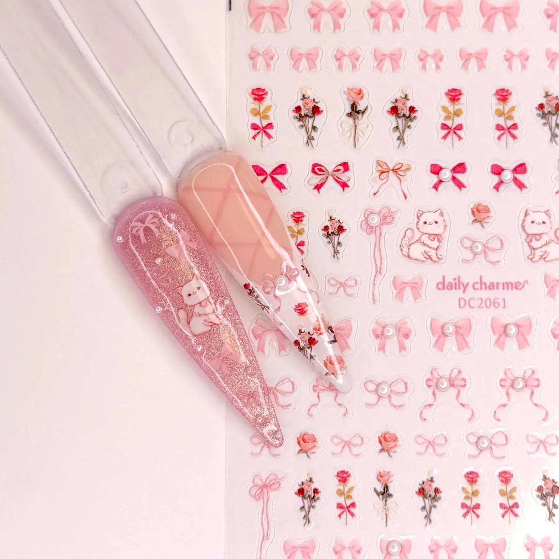 New Bejeweled Nail Art Sticker Coquette Roses Nagelkunst