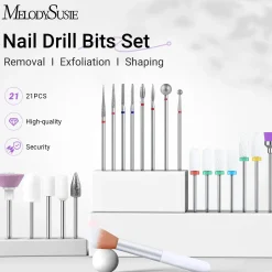Best Ceramic Diamond Carbide Nail Drill Bits with Portable Holder Case 21Pcs 1. Nagels Voorbereiden|1. Nagels Voorbereiden