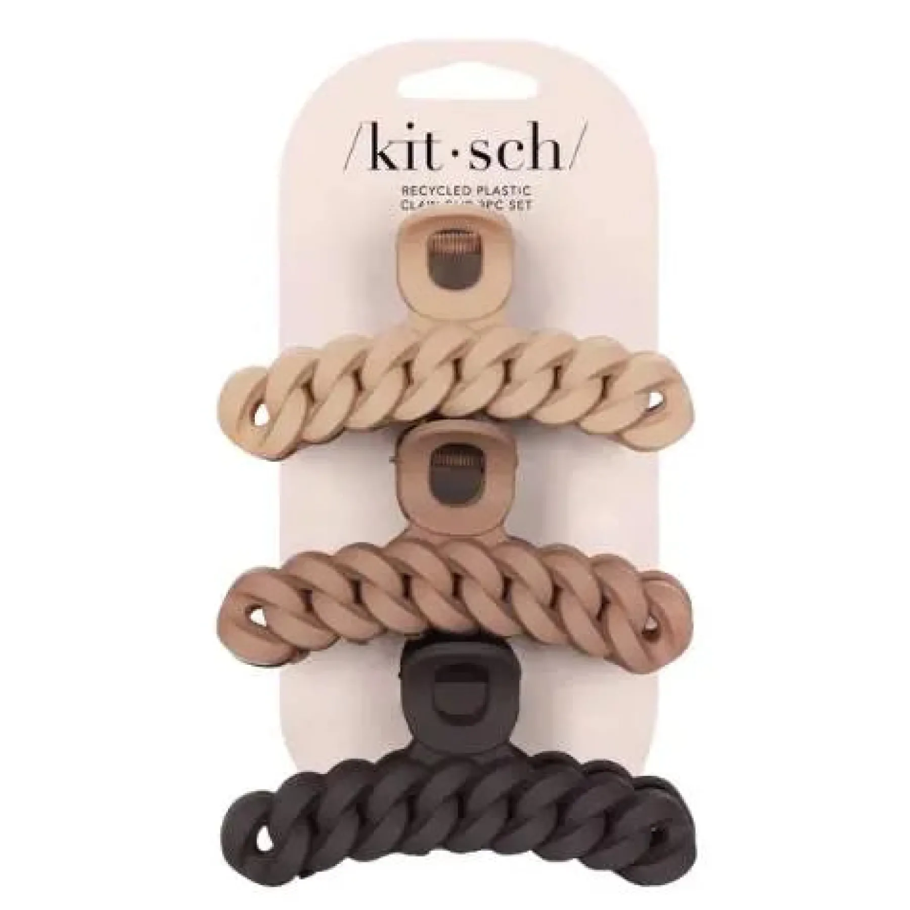 Chain Claw Clips 3pc Set Neutrals Haarpflege-Routinen & Sets|Haarspangen & -Clips