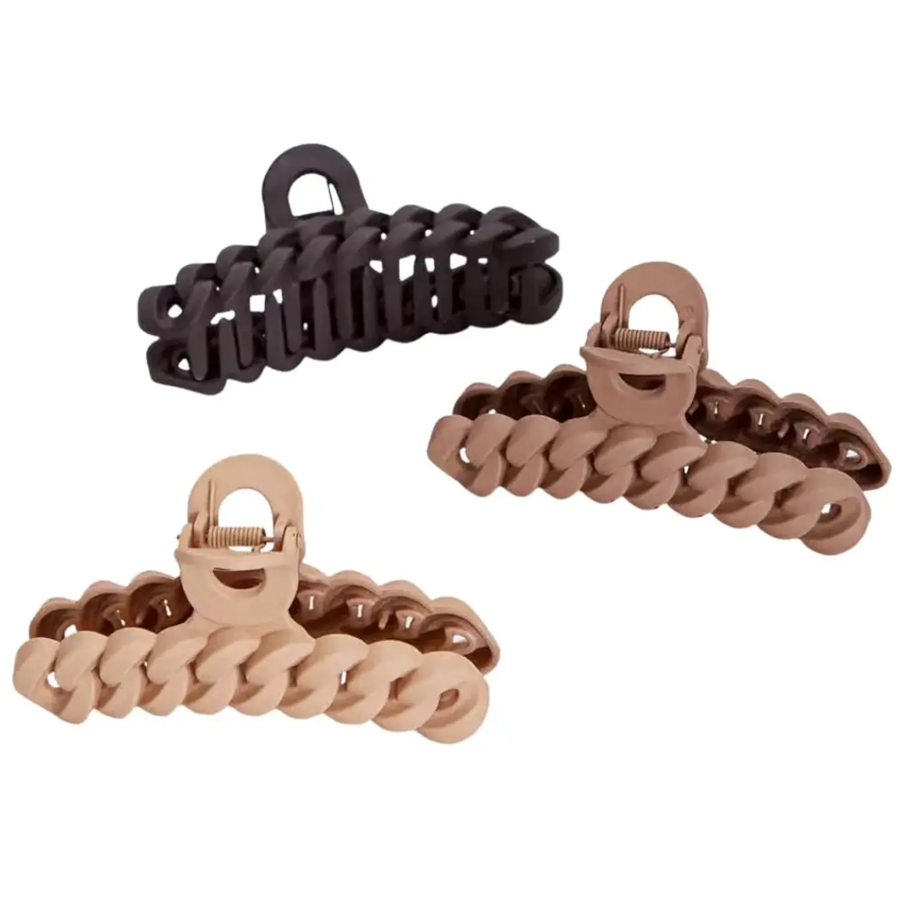 Chain Claw Clips 3pc Set Neutrals Haarpflege-Routinen & Sets|Haarspangen & -Clips