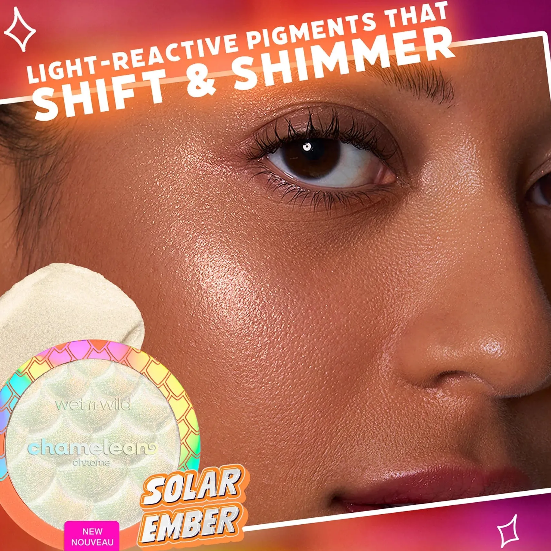 Best Chameleon Chrome Highlighter Solar Ember Highlighter|Vegan Highlighter