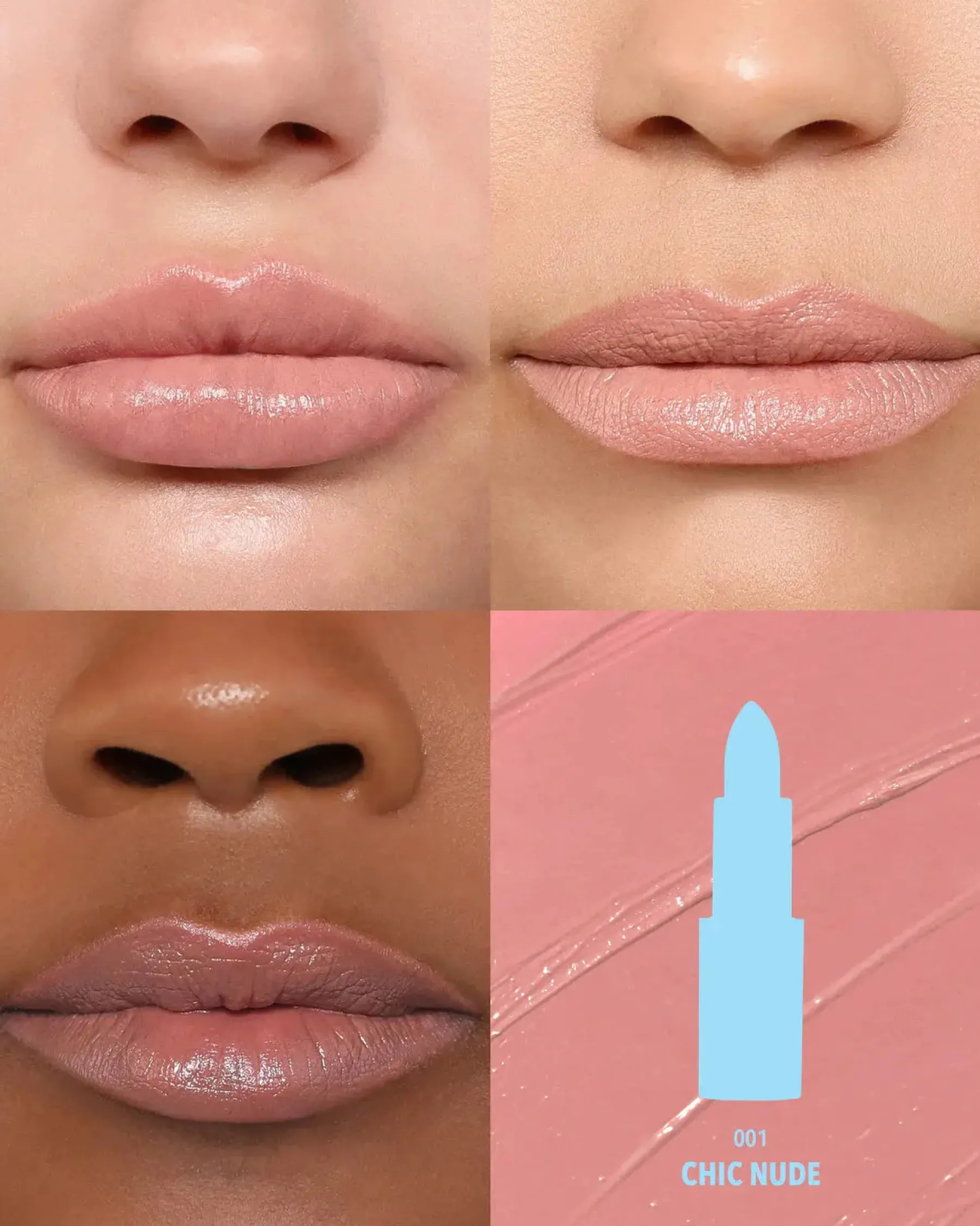 New Chic Satin Lipstick 001 Chic Nude Lippenstift|Veganer Lippenstifte