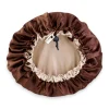Outlet Chocolate Brown Satin Hair Bonnet Reversable Curly & Coily Accessories|Hair Growth