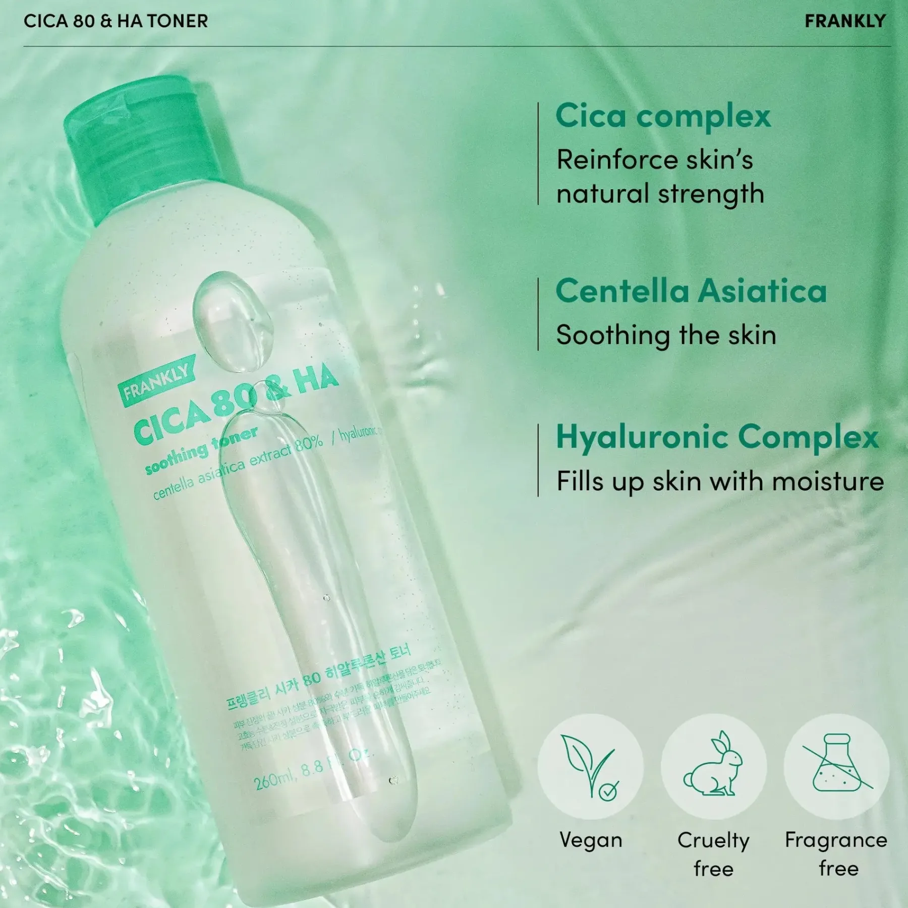 Online Cica 80% & Hyaluronic Acid Toner Toners
