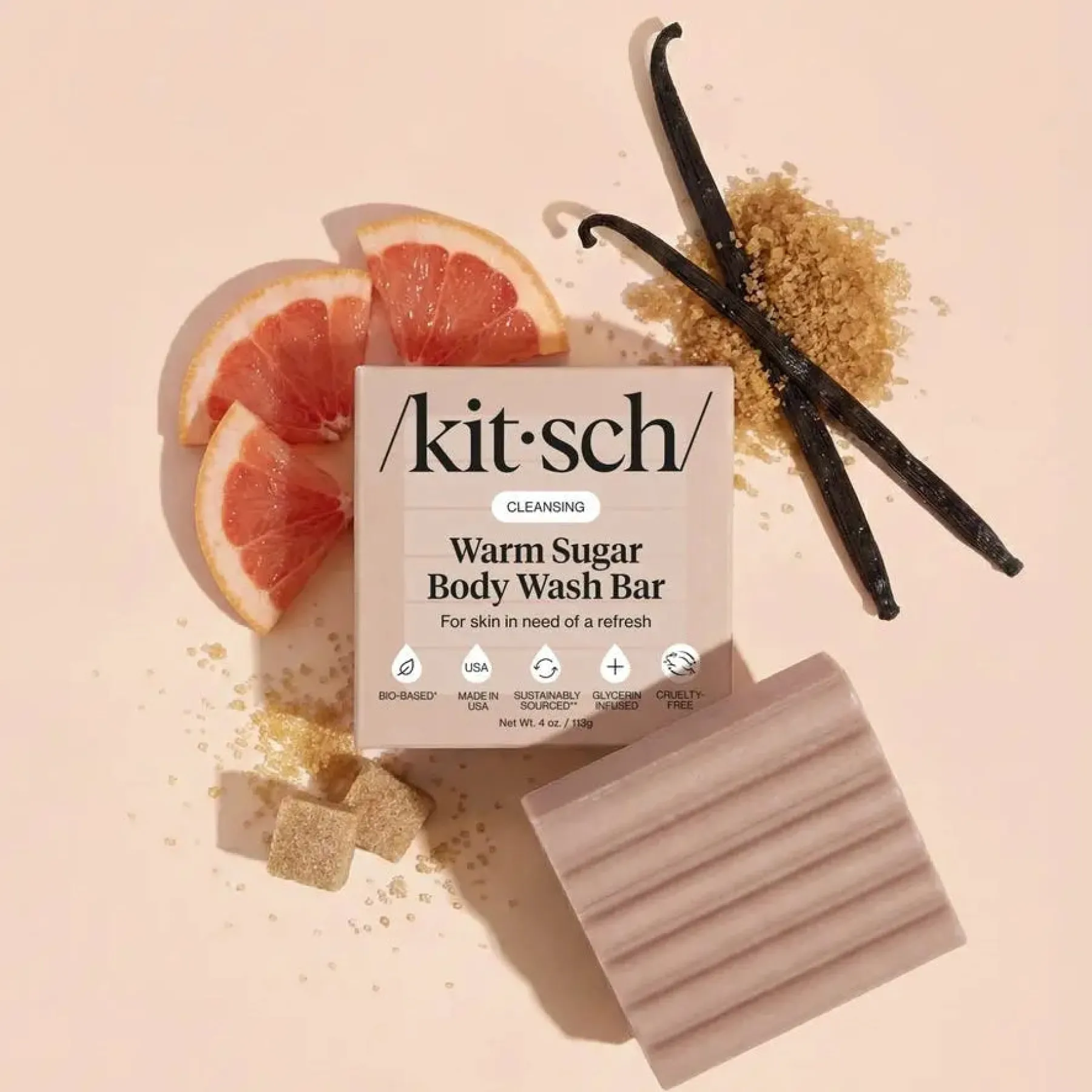 New Cleansing Body Wash Bar Warm Sugar Scent Layering Vanilla|Soap Bars