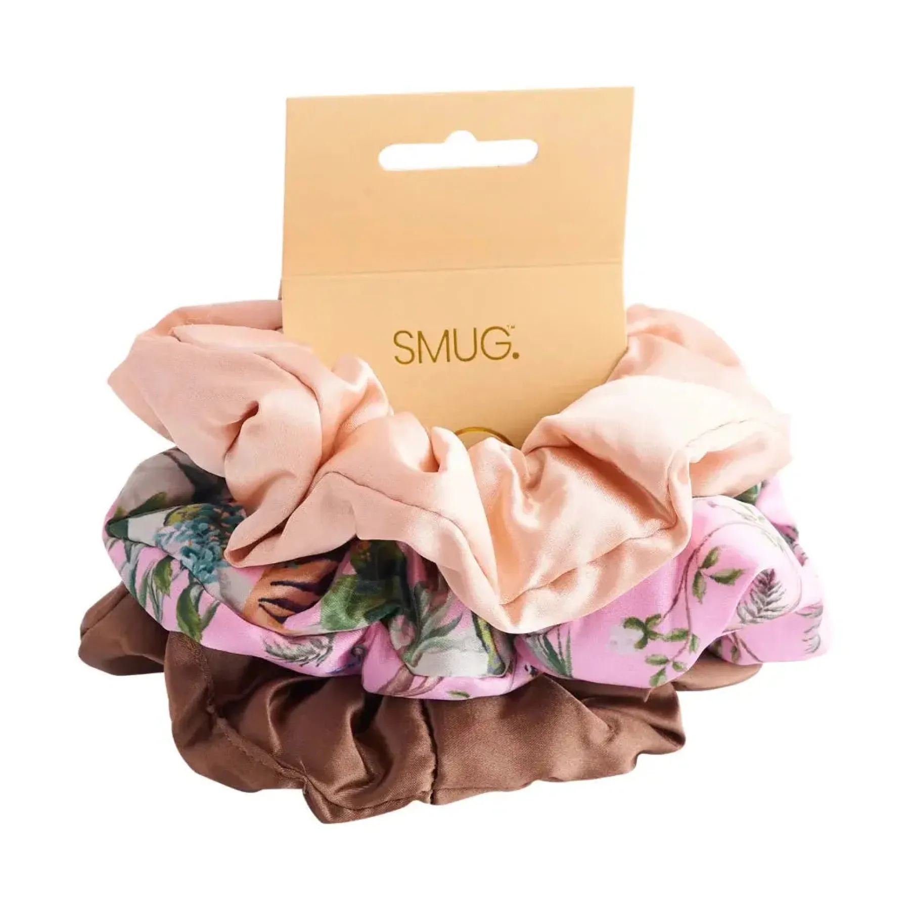 Cloud Oversized Satin Scrunchies Caramel Haargummis