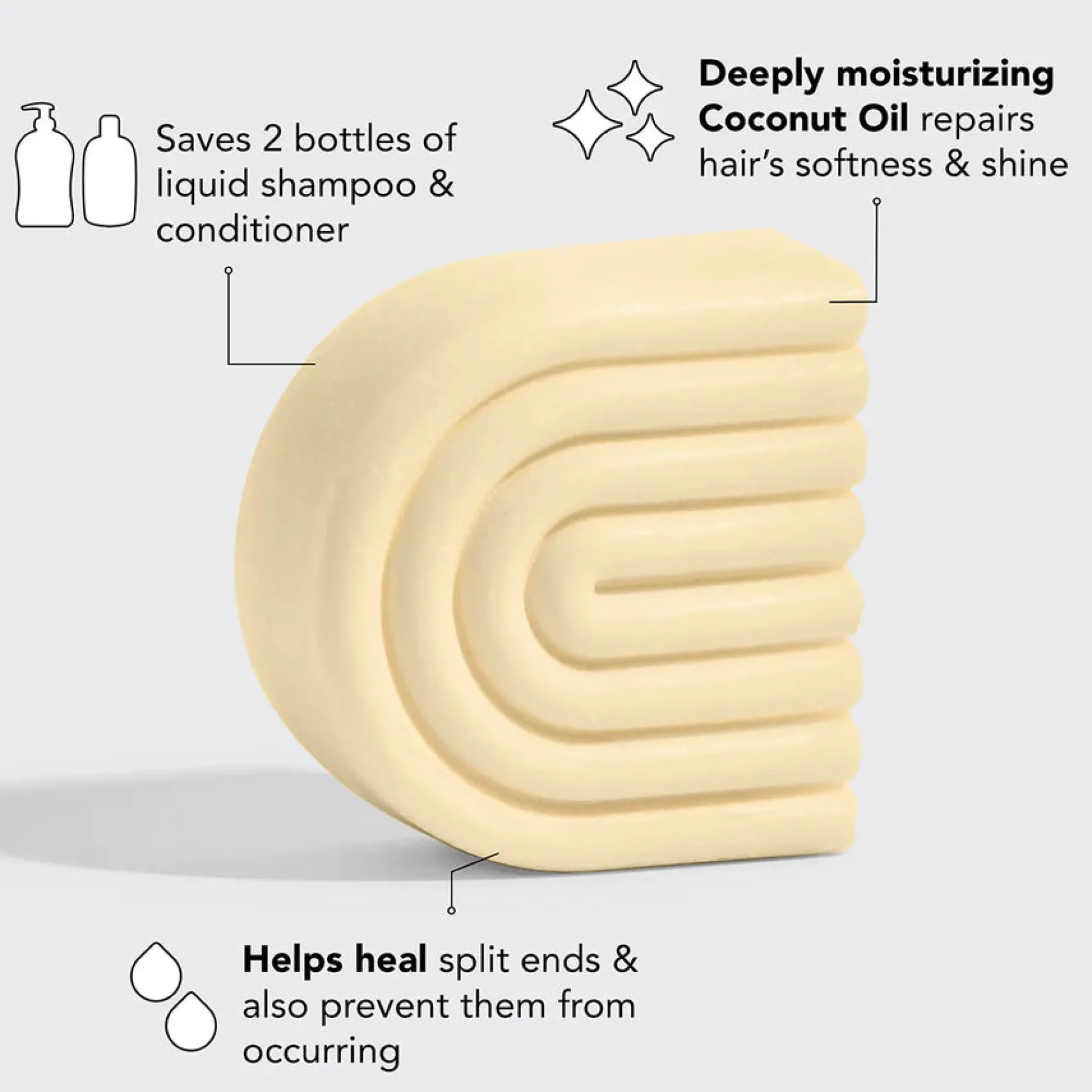 Online Coconut Oil Deep Moisturizing Solid Conditioner Bar Hauptzutat|Hoofdingrediënt Haircare