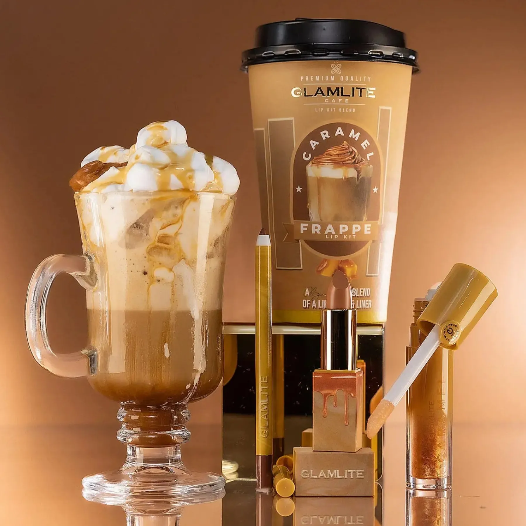 Best Coffee Lip Kit Caramel Frappe Makeup Sets|Lippenstift