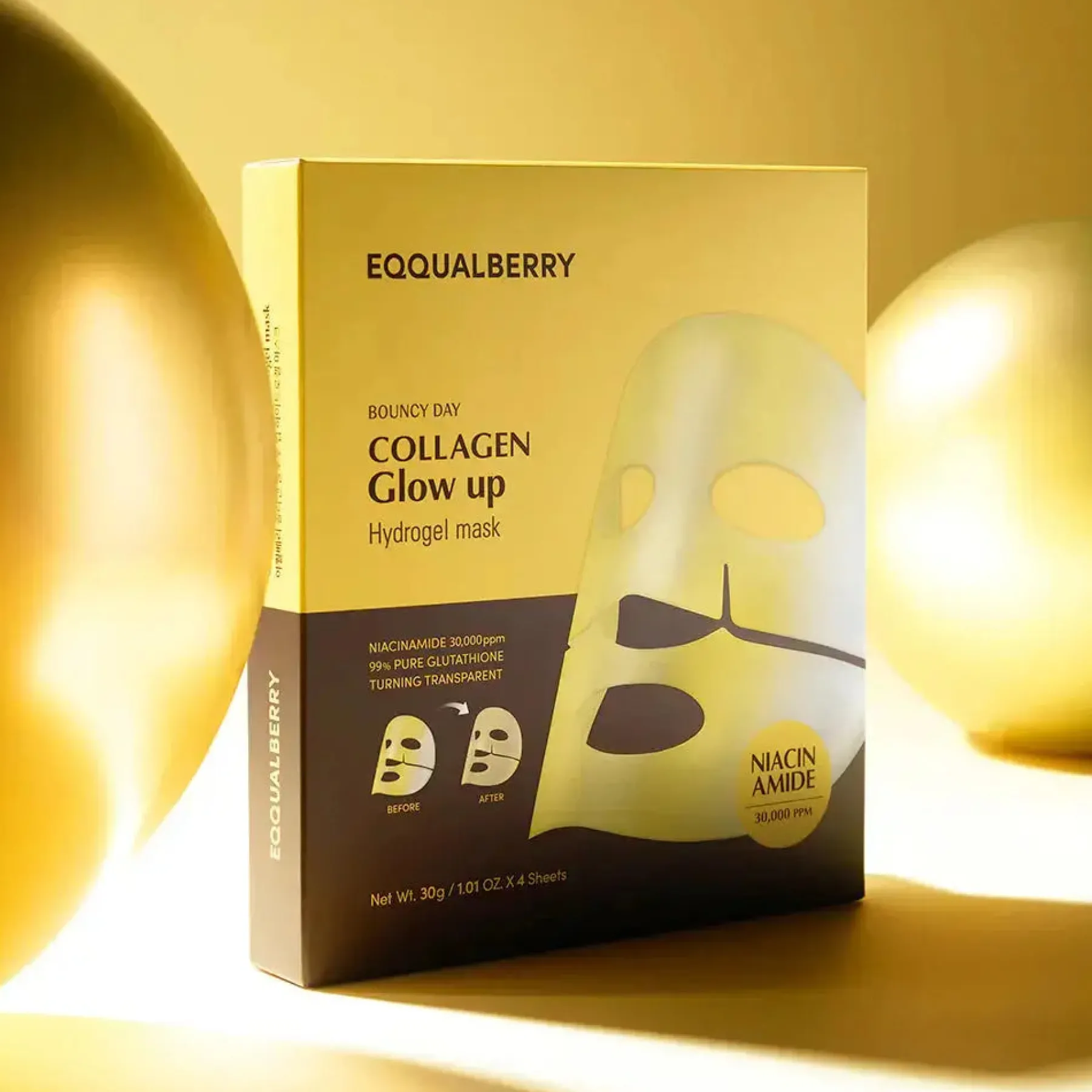 Sale Collagen Glow Up Hydrogel Mask 4-Pack Hauptzutat|Gesichtsmasken
