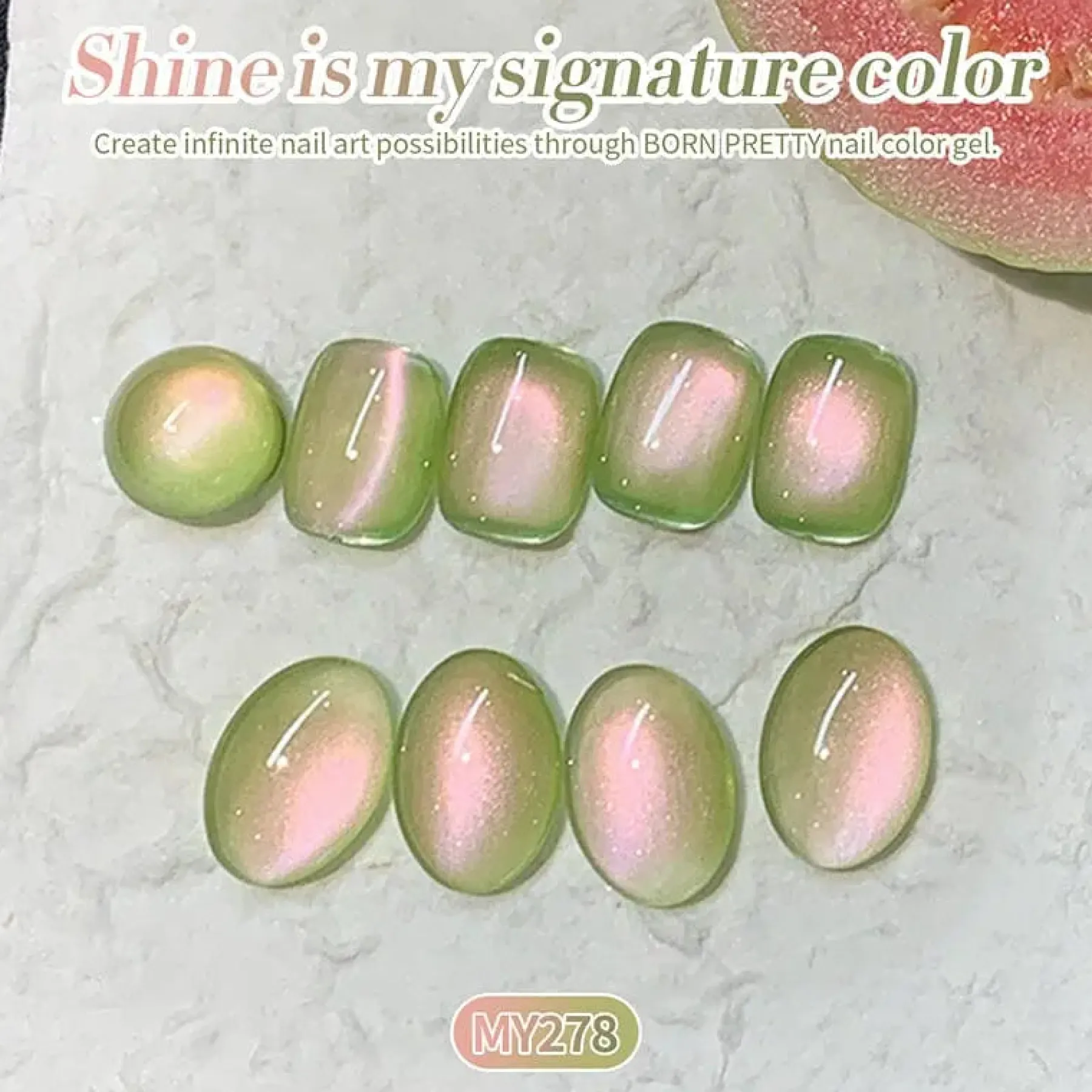 Online Colored Cat Magnetic Gel Fruit Basket MY278 Guava Veganer Nagellack|Cat Eye Gellack