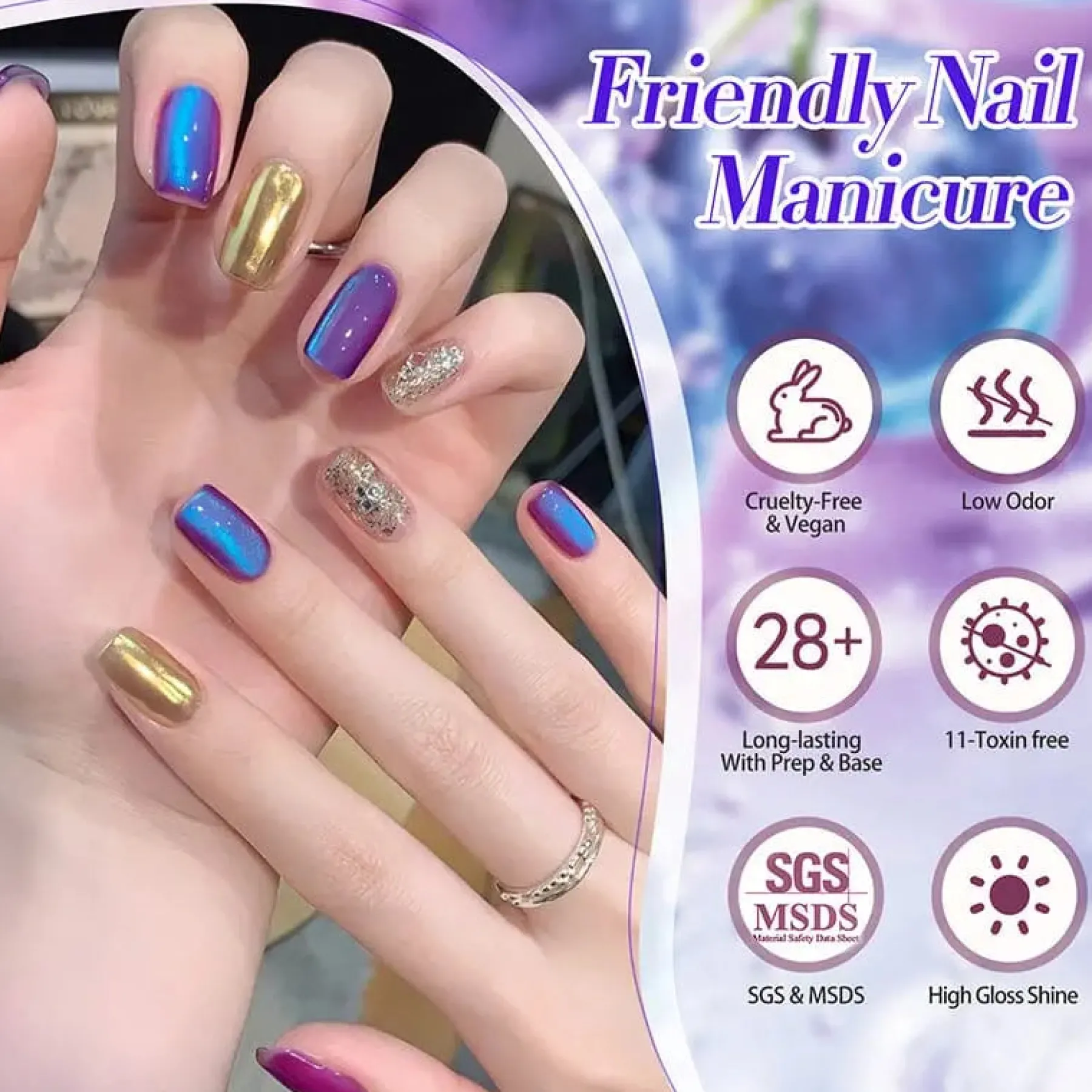 Sale Colored Cat Magnetic Gel Fruit Basket MY297 Blueberry Veganer Nagellack|Cat Eye Gellack