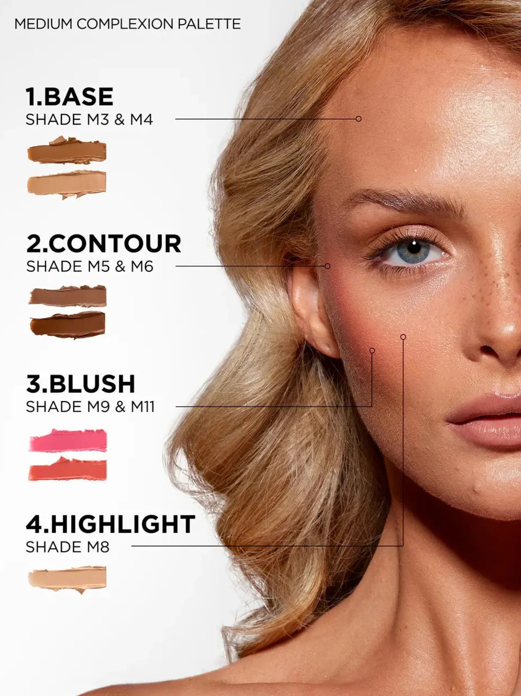 Hot Complete Canvas Complexion Palette Medium Konturieren