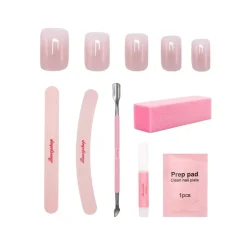 Best Complete Press On French Nails Set Ombre Soft Pink Nagelsätze