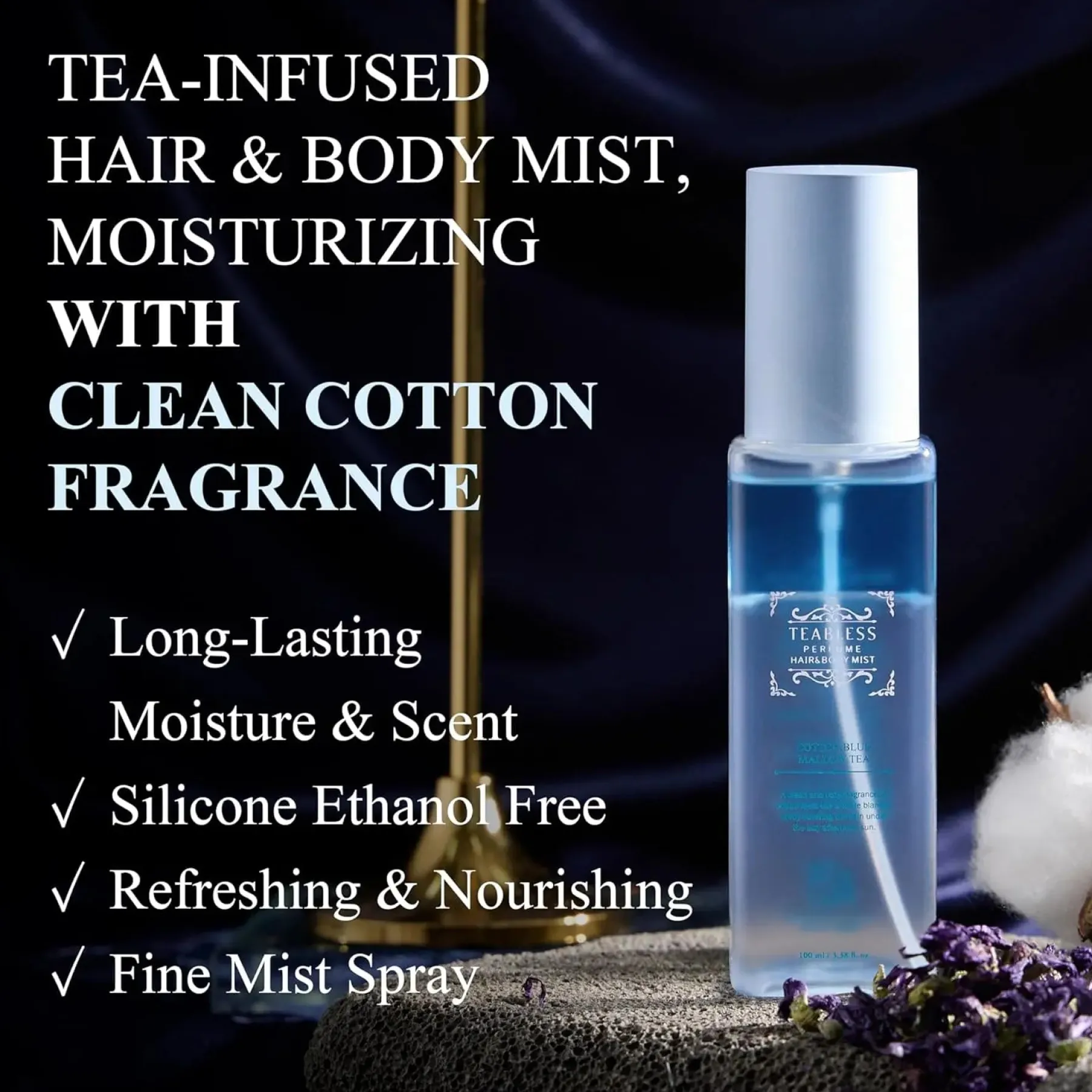 Clearance Cotton Blue Mallow Tea Perfume Hair & Body Mist Everything Shower|Körpermist