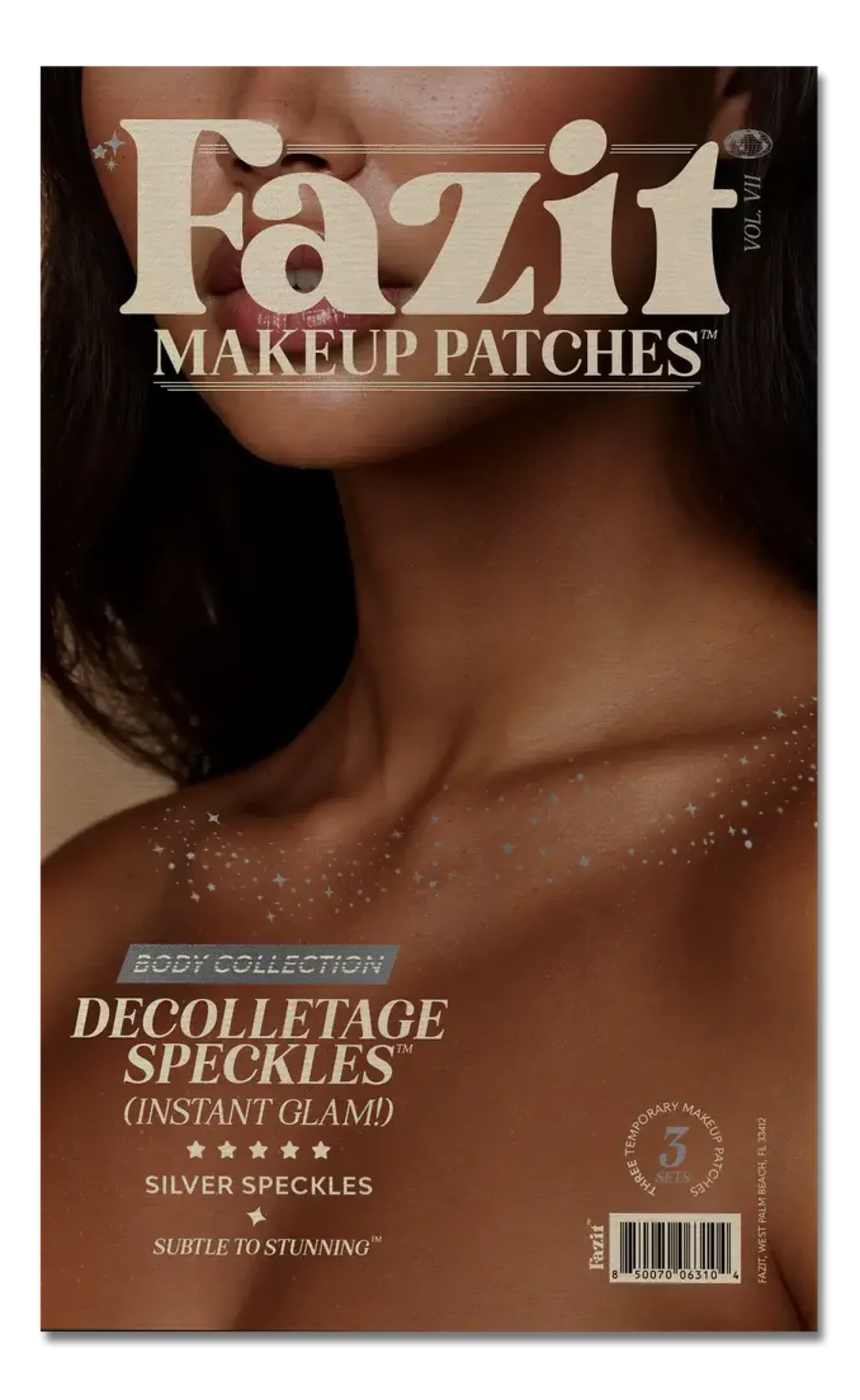 Hot Decolletage Speckles Silver Face Jewels