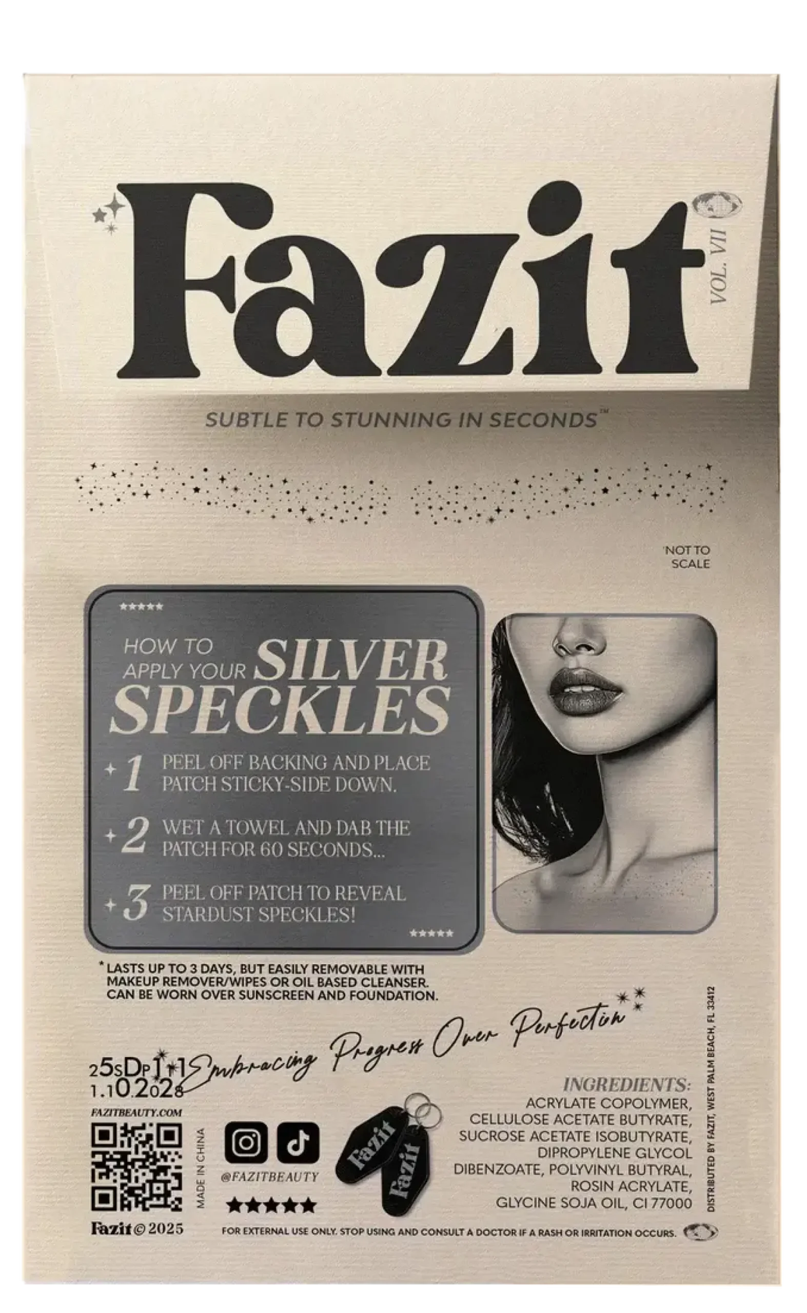 Hot Decolletage Speckles Silver Face Jewels