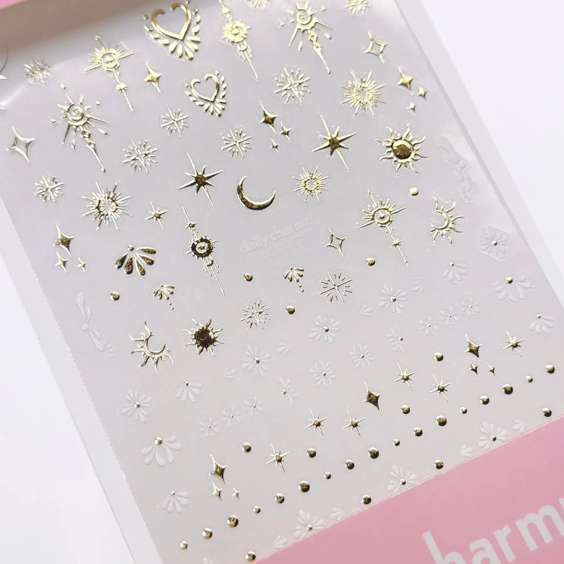 Outlet 3D Embossed Nail Art Sticker Celestial Element Nagelkunst