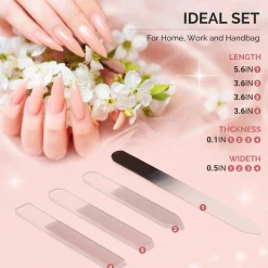 New Double Sided 360 Grit Glass Nail File Set 4Pcs 1. Nagels Voorbereiden|1. Nagels Voorbereiden