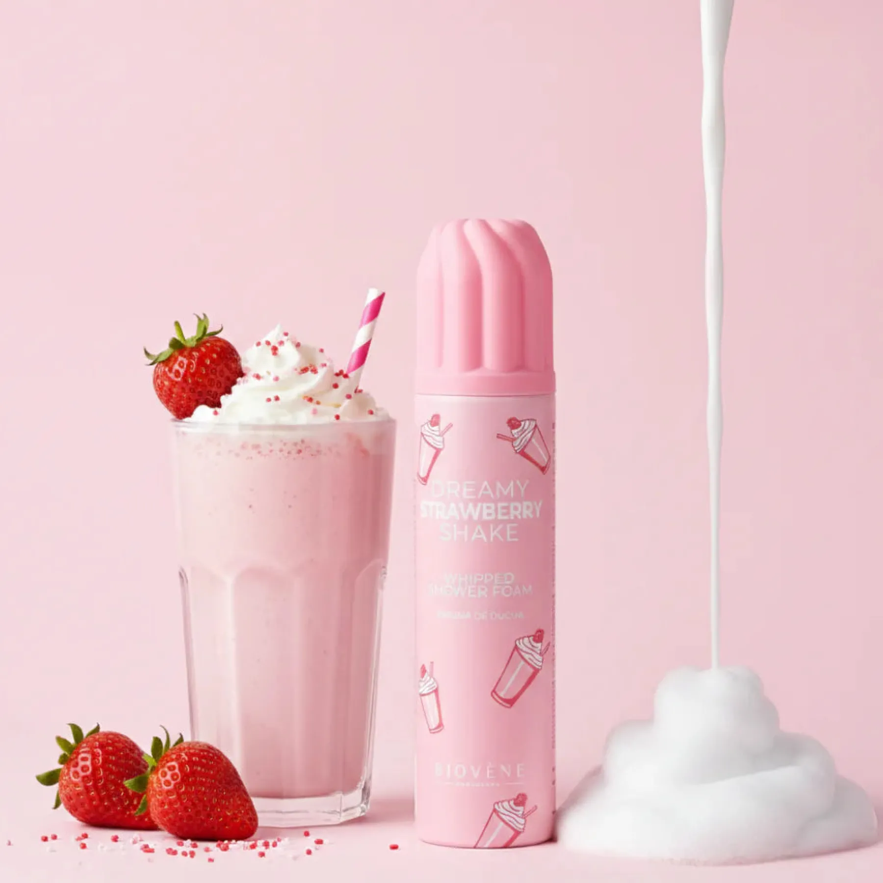 New Dreamy Strawberry Shake Whipped Shower Foam Vegan Pflege|Scent Layering Vanilla