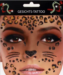 Online Face Tattoo Sticker Leopard Face Jewels