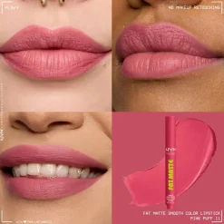 Hot Fat Matte Smooth Color Lipstick Pink Puff Lippenstift|Veganer Lippenstifte