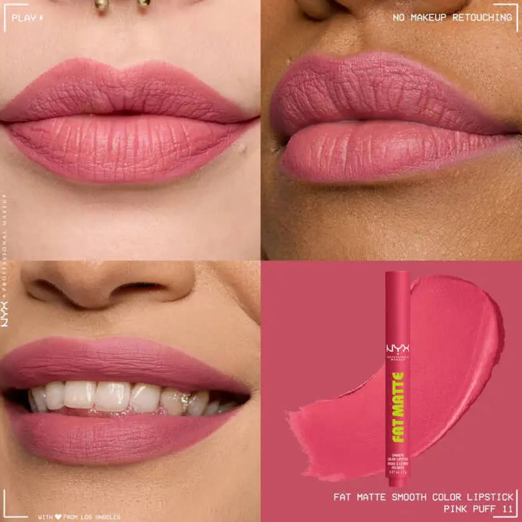 Hot Fat Matte Smooth Color Lipstick Pink Puff Lippenstift|Veganer Lippenstifte