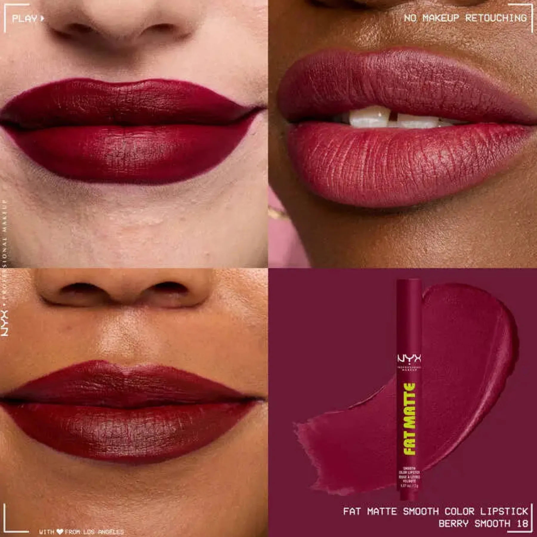 Hot Fat Matte Smooth Color Lipstick Berry Smooth Lippenstift|Veganer Lippenstifte