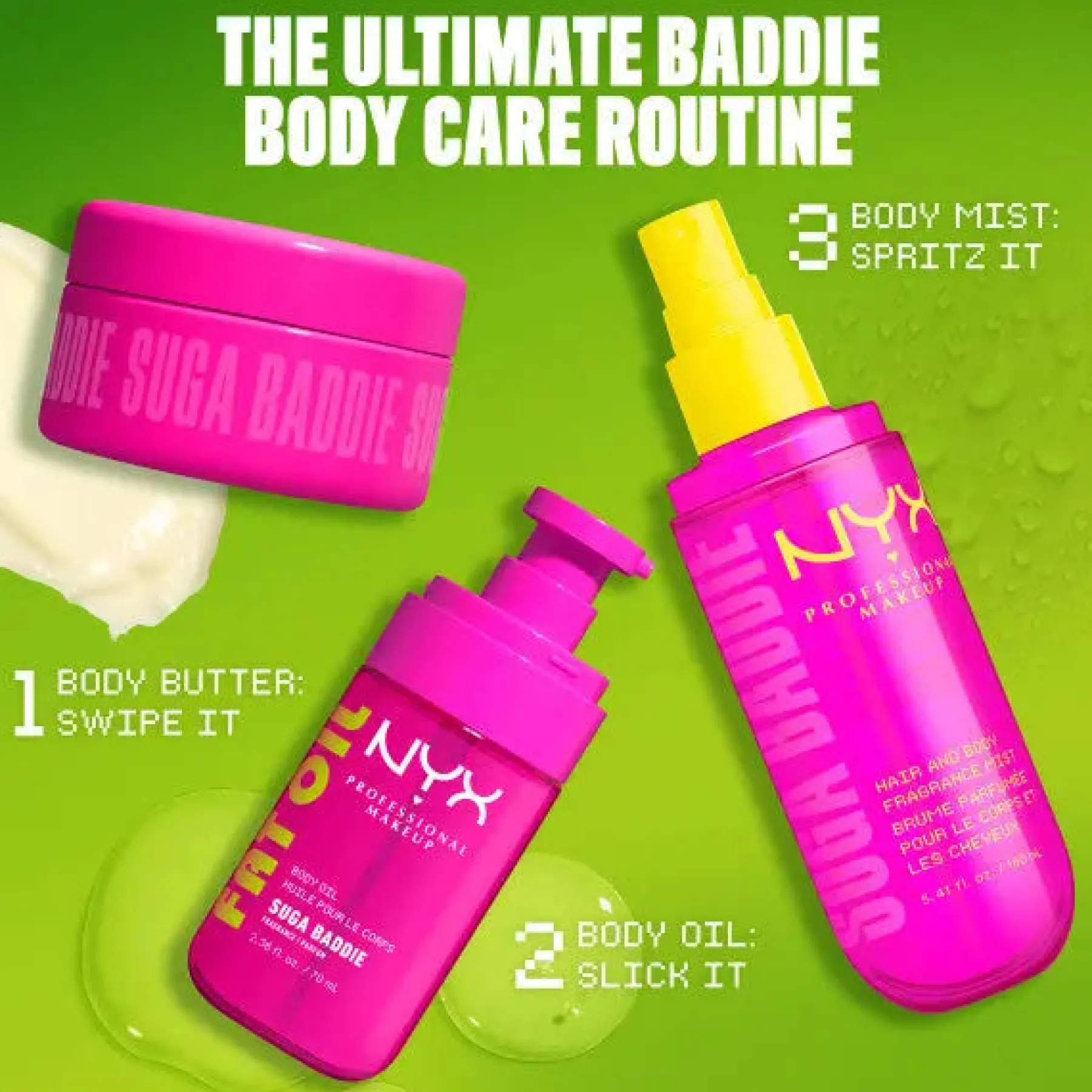 Hot Fat Oil Suga Baddie Body Oil Mini Everything Shower|Vegan Pflege