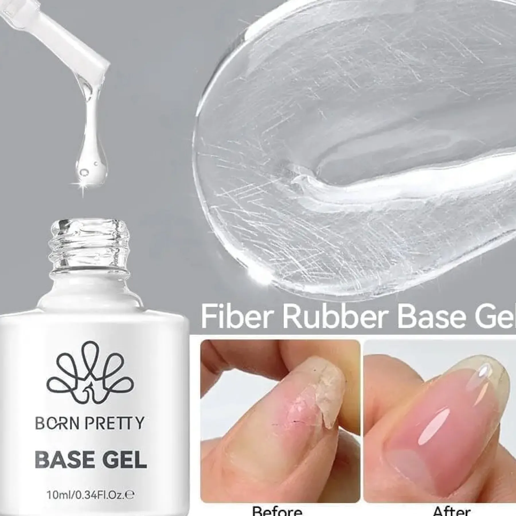 Best Fiber Rubber Base Gel FB01 3. Base Coats|Veganer Nagellack