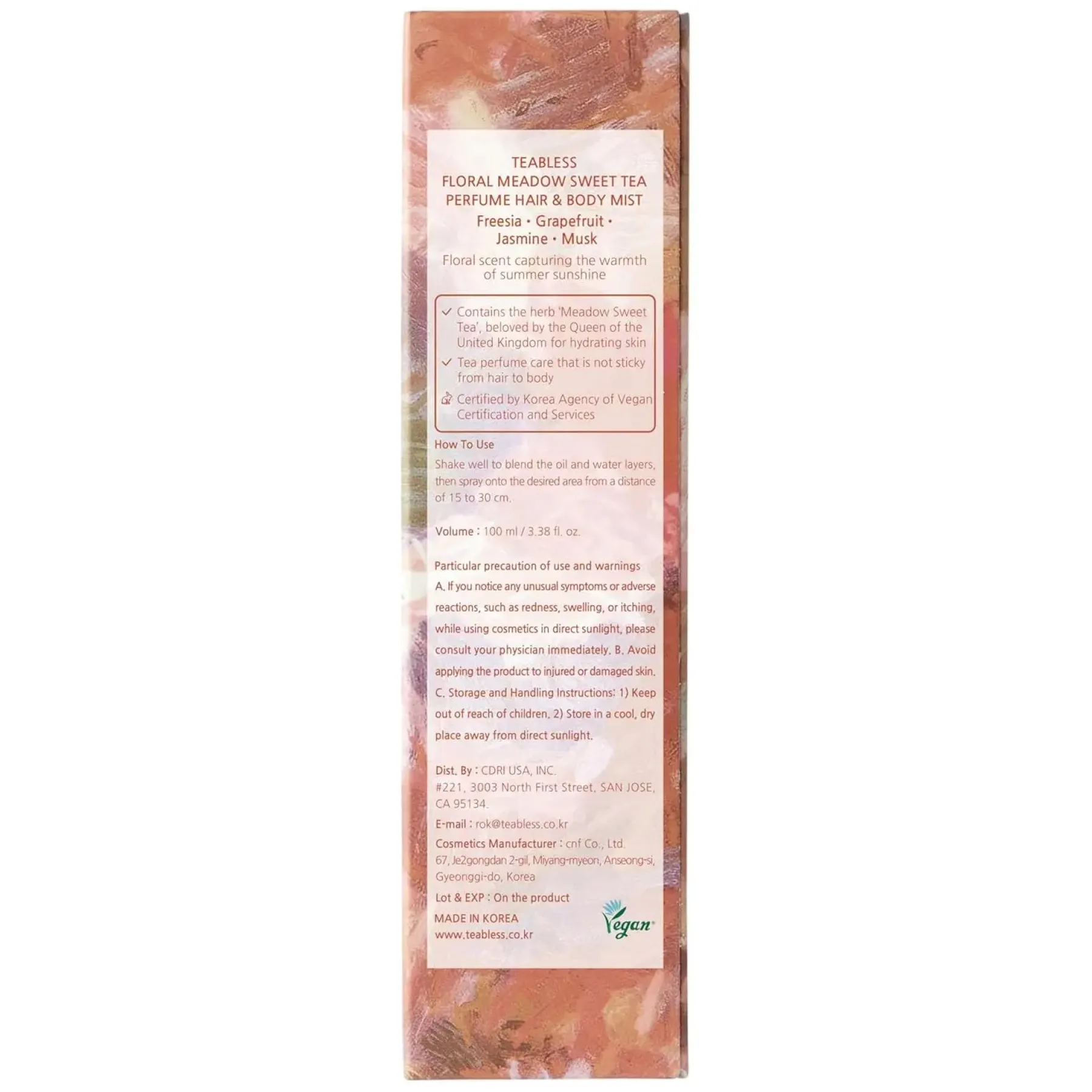 Outlet Floral Maedow Sweet Tea Perfume Hair & Body Mist Everything Shower|Körpermist