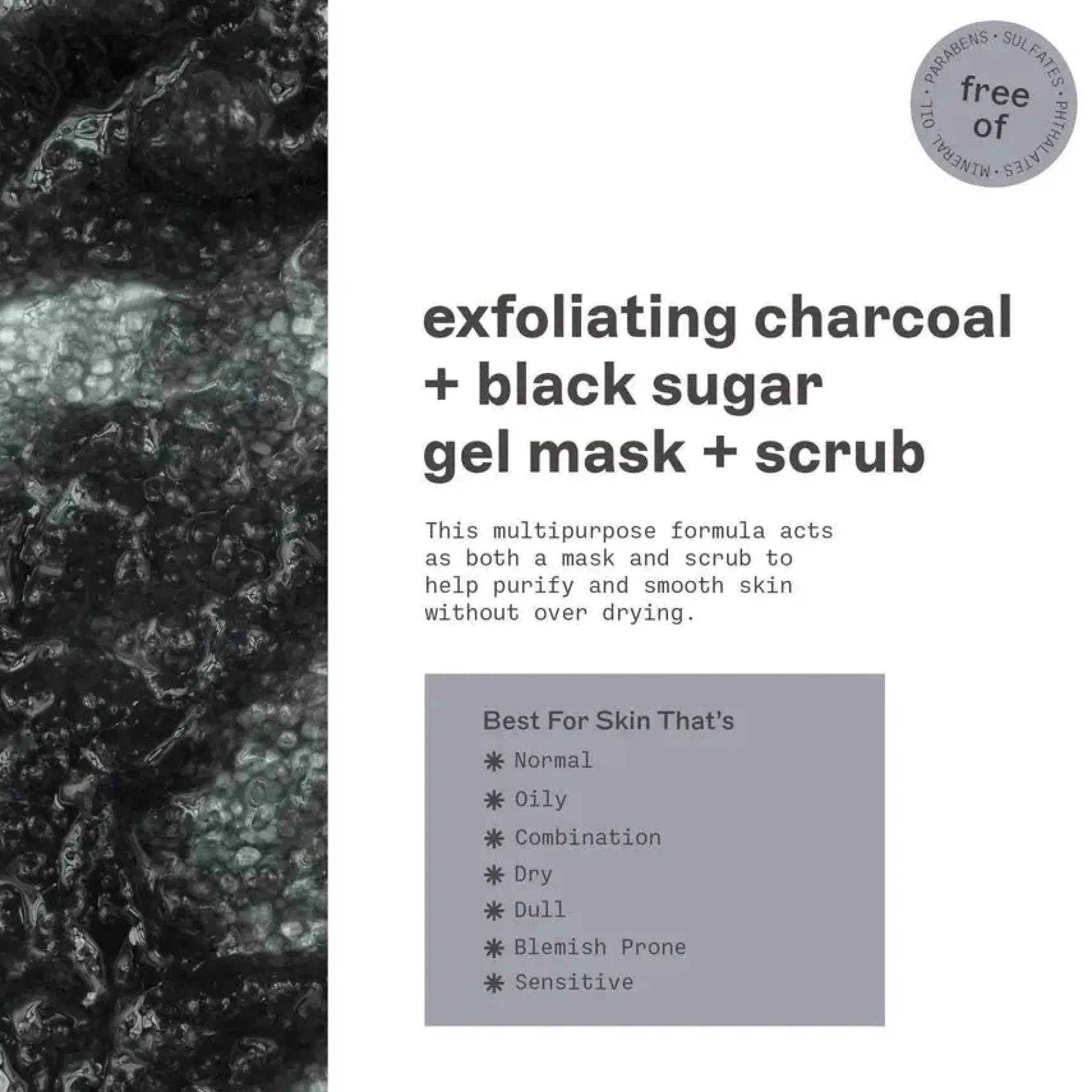 Hot Gel Mask Scrub Charcoal And Black Sugar Purify Vegan Pflege|Gesichtsmasken