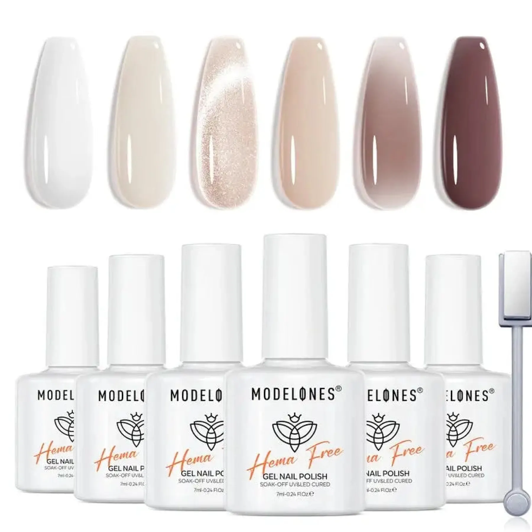 Best Gel Nail Polish Set Coffee and Cream Veganer Nagellack|Hema-Frei