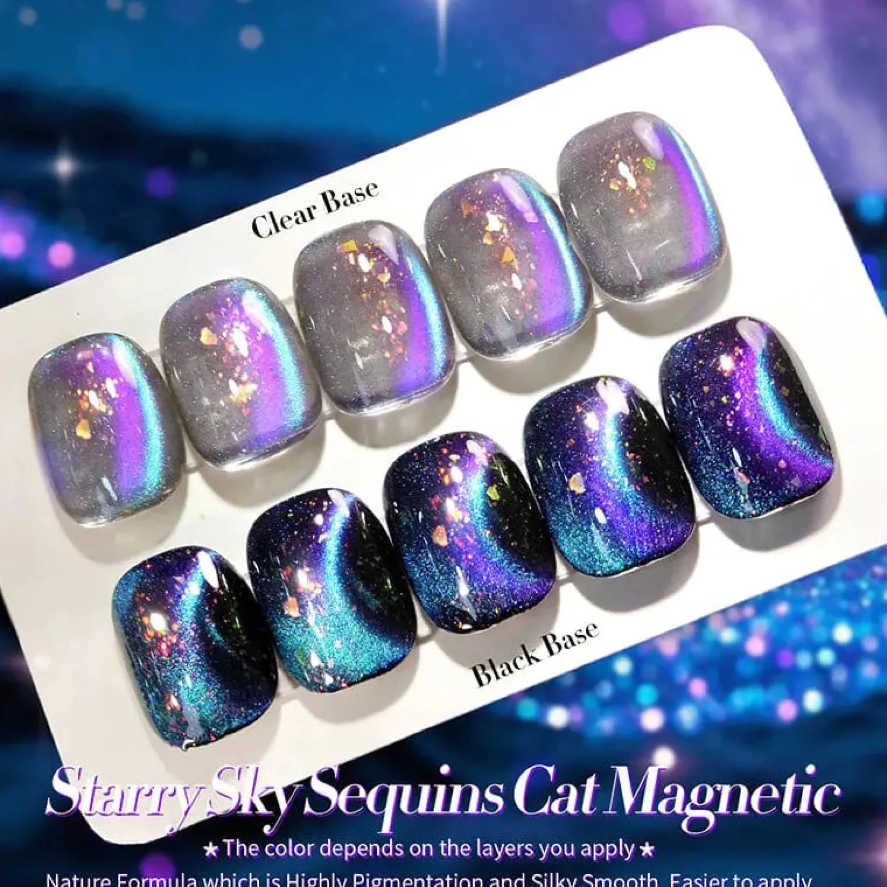 Hot Glitter Cat Magnetic Gel MY35 Starry Sky Veganer Nagellack|Cat Eye Gellack