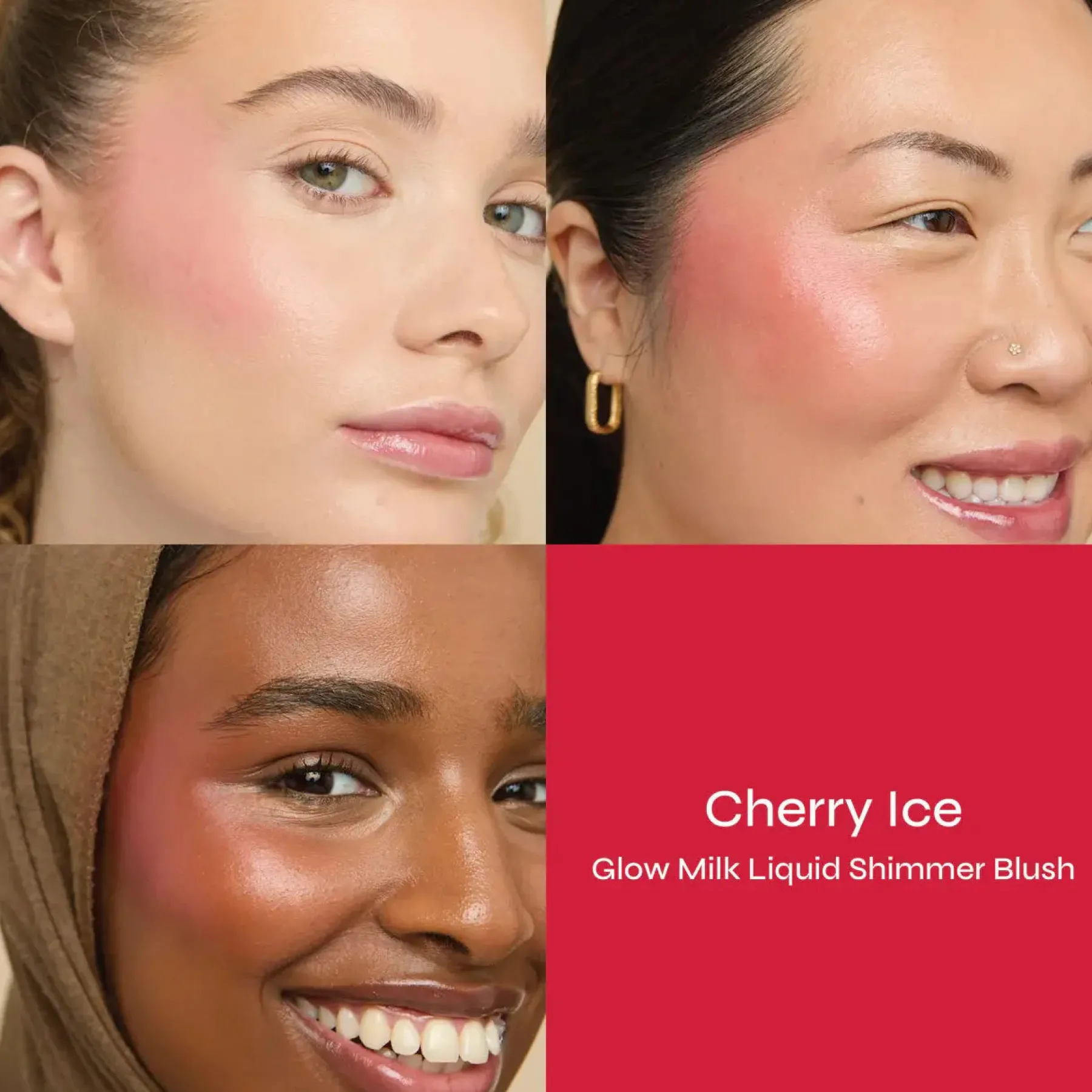 Hot Glow Milk Liquid Shimmer Blush Cherry Ice Rouge