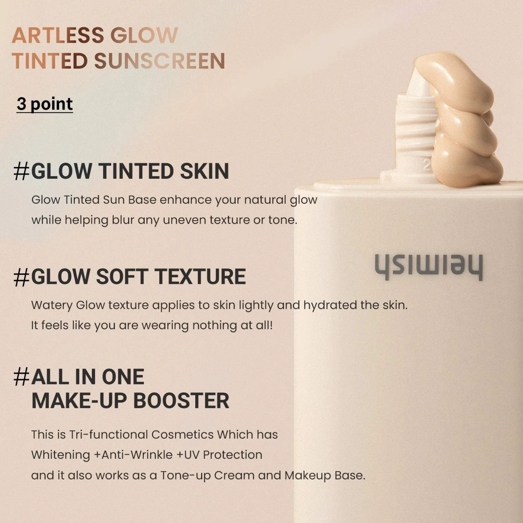 Outlet Glow Tinted Sunscreen Shine Beige SPF50+ PA++++ Hauptzutat|Spf50