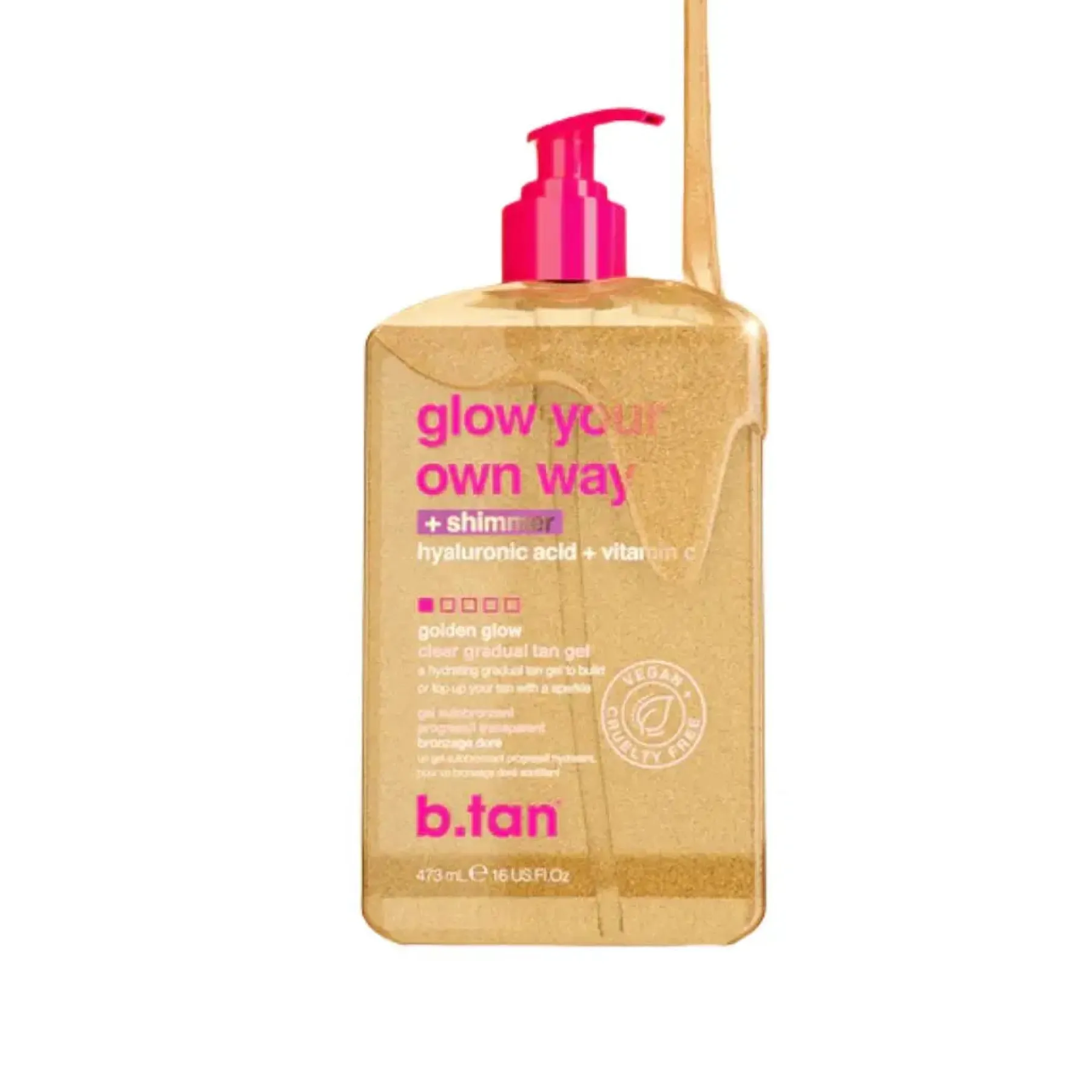 Clearance Glow Your Own Way Shimmer Gradual Self Tan Gel Vegan Tanning|Tanning Gel