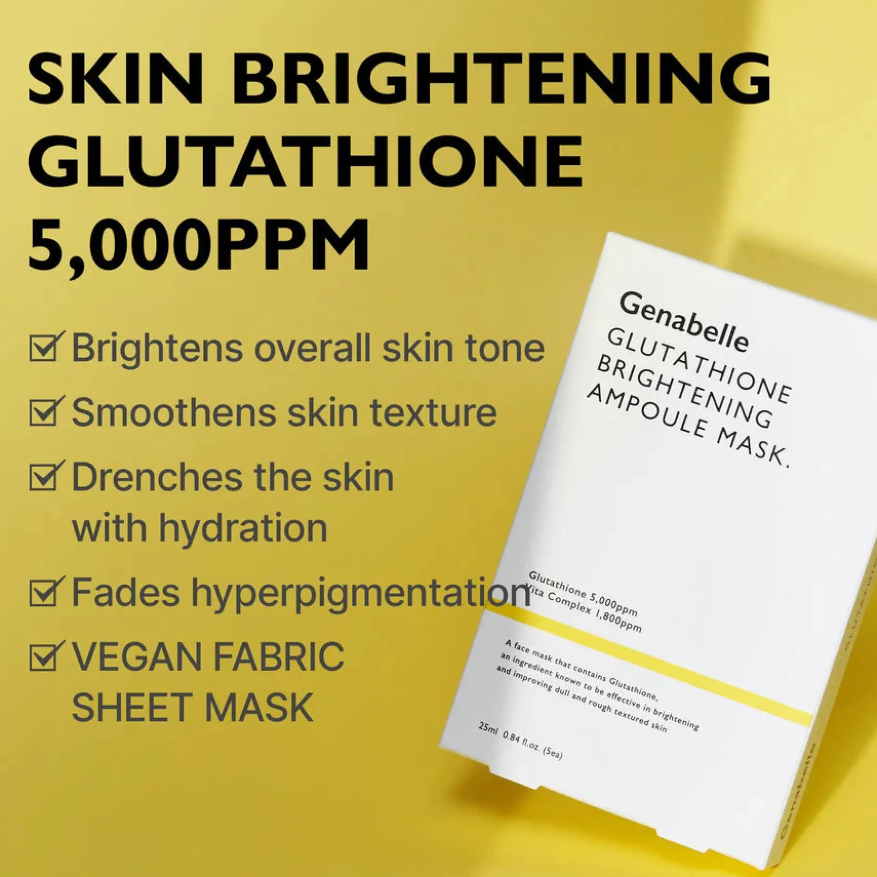 Sale Glutathione Brightening Ampoule Mask Hauptzutat|Vegan Pflege