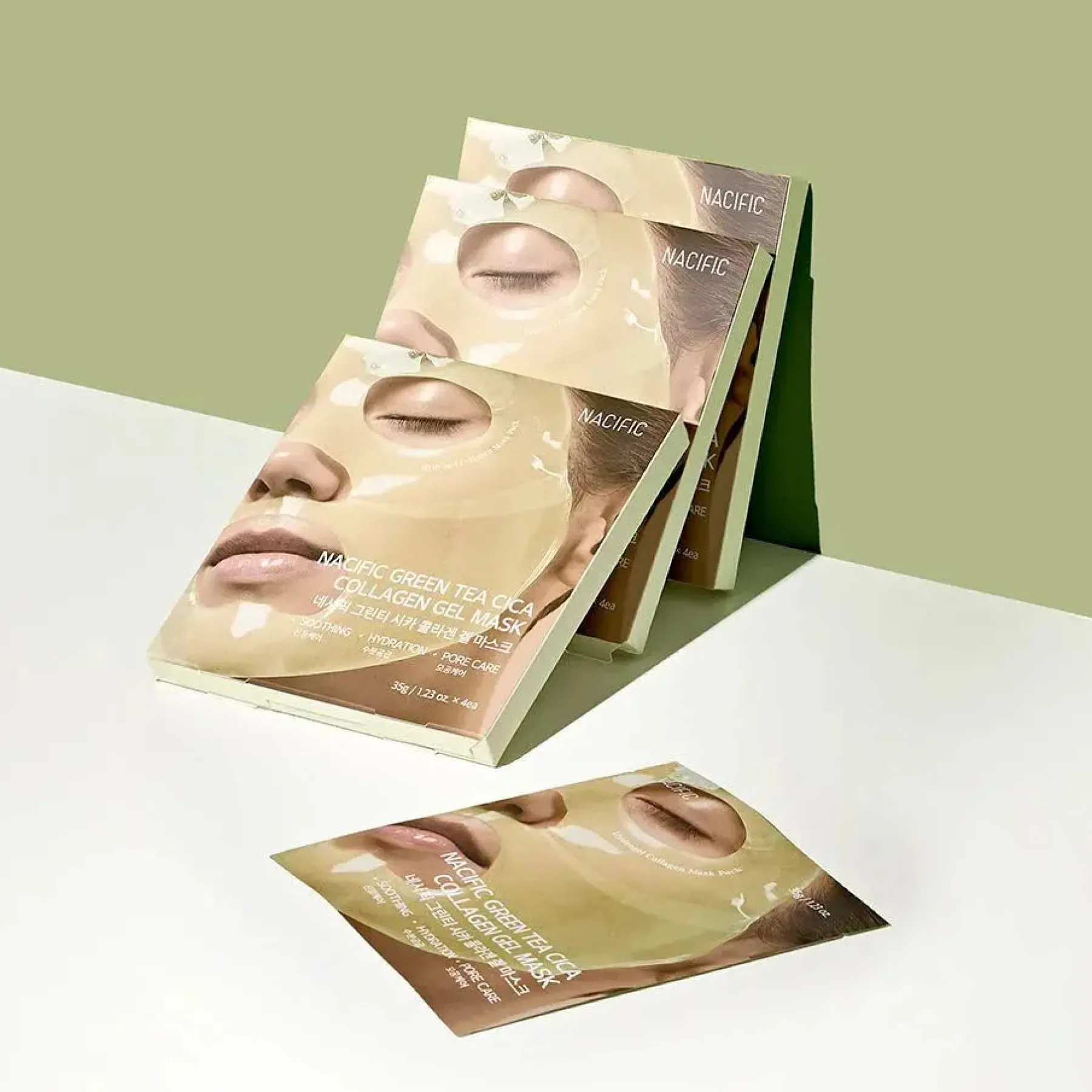 Outlet Green Tea Cica Collagen Gel Mask Wash Off Masken|Hauptzutat