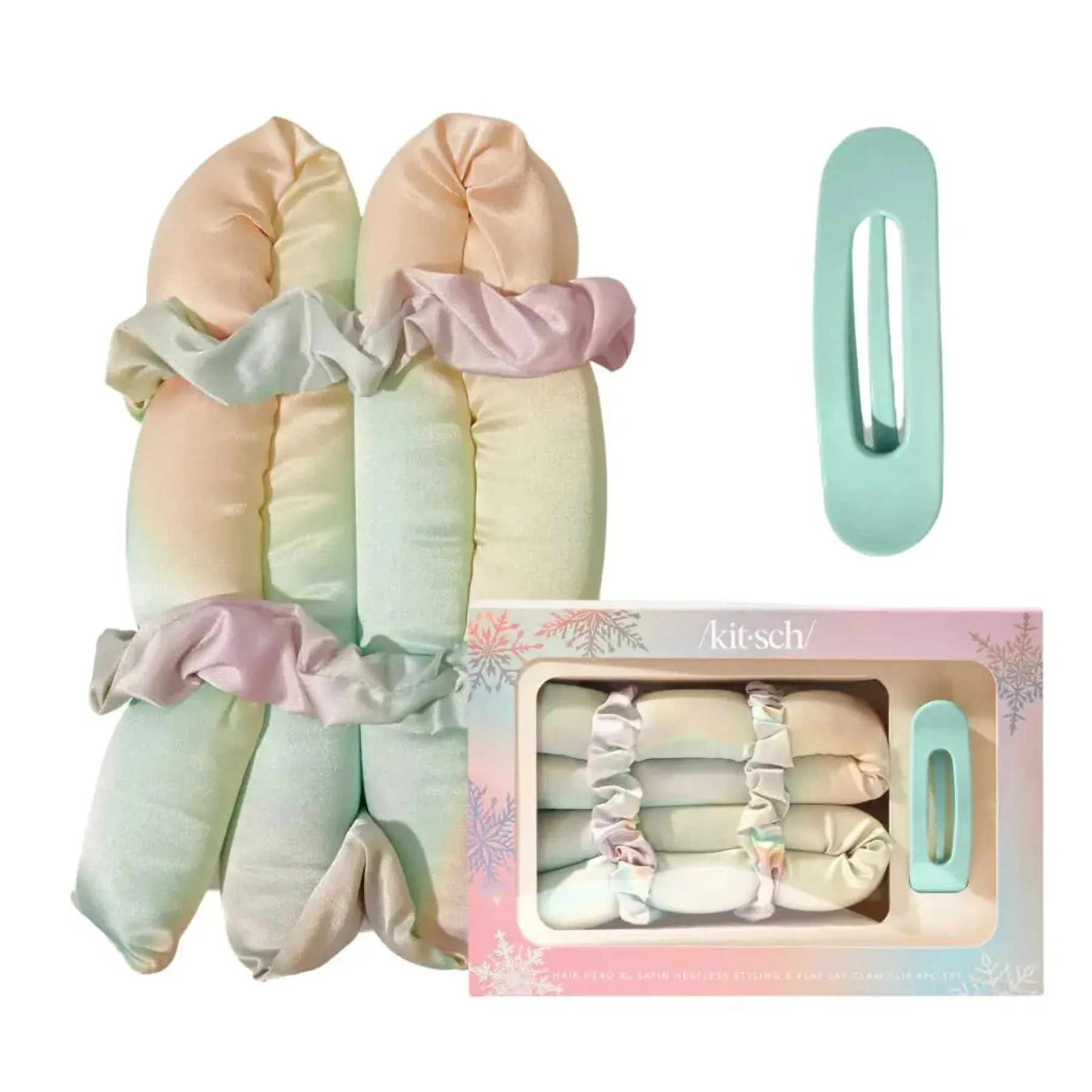 Clearance Hair Hero XL Satin Heatless Styling & Flat Lay Claw 4 Piece Set Aura Haarprobleem|Healthy Hair Methode
